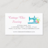 Shabby Hütte Chic Nähmaschine Rustikales Holz Visitenkarte (Rückseite)