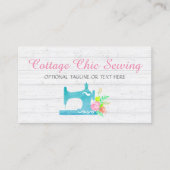 Shabby Hütte Chic Nähmaschine Rustikales Holz Visitenkarte (Vorderseite)