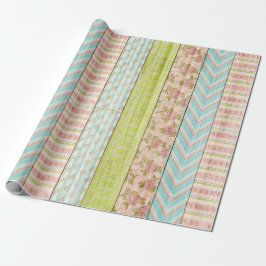 Shabby Hütte Chic Rose Rustic Wood Floral Geschenkpapier