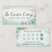 Shabby Hütte Chic Rustic Wood Floral Loyalty Visitenkarte (Vorne/Hinten)