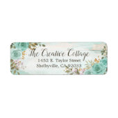 Shabby Hütte Chic Türkis Floral Rustikales Holz (Vorne)