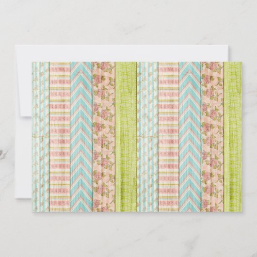 Shabby Hütte Pink Rose Baby Girl Birthday Foto Einladung (Rückseite)