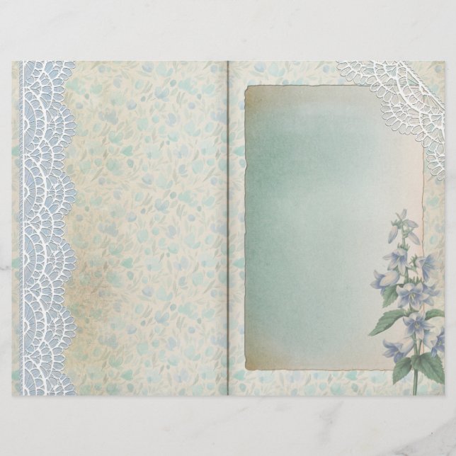 Shabby Lace Blue Floral Journal Page (Vorderseite)