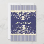 Shabby Lace Blue Hochzeit Einladung (Rückseite)