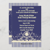 Shabby Lace Blue Hochzeit Einladung (Vorne/Hinten)