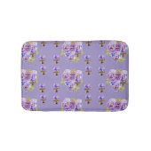 Shabby Lila Pansy Violet Blume Bath Mat Badematte (Vorderseite)
