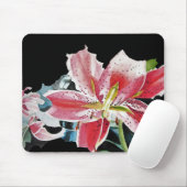 Shabby Lily Lilien Art Computer Mouse Mat Pad Mousepad (Mit Mouse)