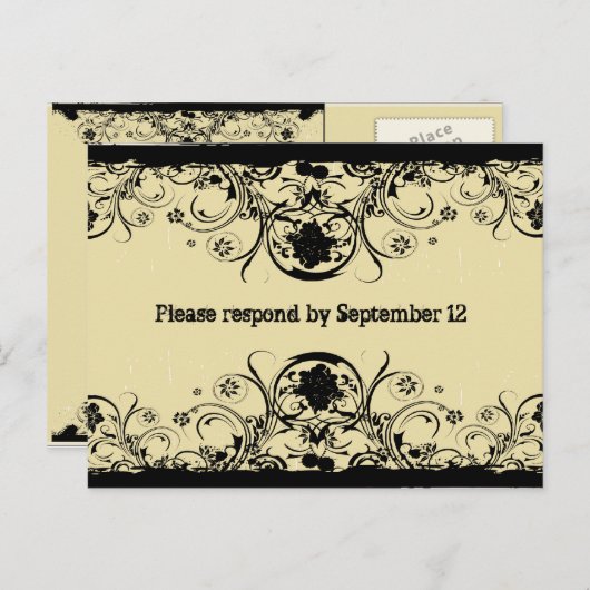 Shabby Old West uAwg Postcard, Goldtint Einladungspostkarte (Vorne/Hinten)