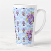 Shabby Pansy Floral Blue Gingham Blume Girls Tasse (Rechts)