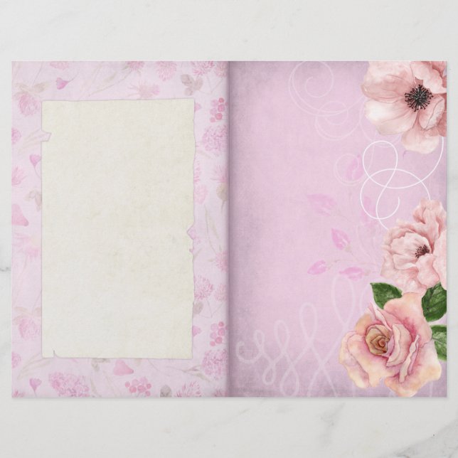Shabby Pink Floral Gemustert Journal Page (Vorderseite)