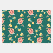 Shabby Pink Green Garden Geschenkpapier Set (Vorderseite)