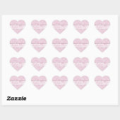 Shabby Pink Heart Custom Wedding Sticker (Blatt)