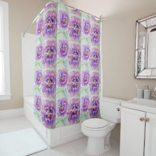Shabby Pink Pansy Blume Blumendusche Vorhang