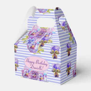 Shabby Pink Pansy Floral Party Lila Gefallen Box Geschenkschachtel