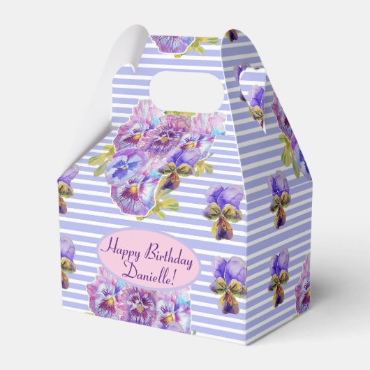 Shabby Pink Pansy Floral Party Lila Gefallen Box Geschenkschachtel (Vorderseite)