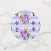 Shabby Pink Pansy Floral Party Lila Stripteffe Konfetti (Klein Vorderseite)