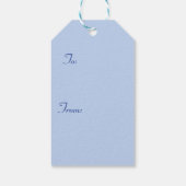 Shabby Pink Pansy Floral Rose Blue Geschenkanhänger (Rückseite)