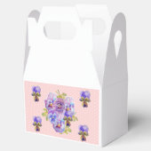 Shabby Pink Pansy Floral Tee Party Cake Gefallen B Geschenkschachtel (Geöffnet)