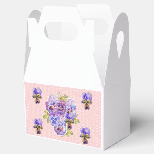 Shabby Pink Pansy Floral Tee Party Cake Gefallen B Geschenkschachtel (Geöffnet)