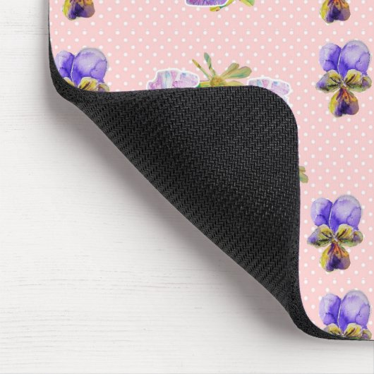 Shabby Pink Pansy florale Computer Maus Mat Pad Mousepad (Ecke)