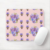 Shabby Pink Pansy florale Computer Maus Mat Pad Mousepad (Mit Mouse)