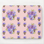 Shabby Pink Pansy florale Computer Maus Mat Pad Mousepad (Vorne)