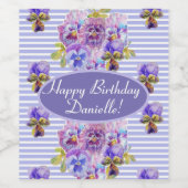 Shabby Pink Rose Blumenkohl Tee Party Lila Weinetikett (Einzelnes Label)