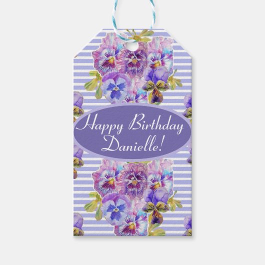 Shabby Pink Rose Blumenstrauß Tee Party Kuchen Gef Geschenkanhänger (Vorderseite)