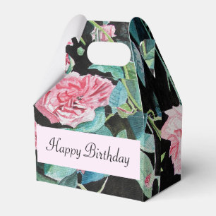 Shabby Pink Rose Floral Birthday Cake Fevor Box Geschenkschachtel