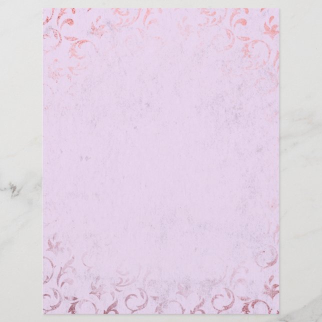 Shabby Pink & Rose Gold Scrapbook Paper (Vorderseite)