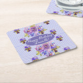 Shabby Pink Rose Party Rechteckiger Pappuntersetzer (angewinkelt)