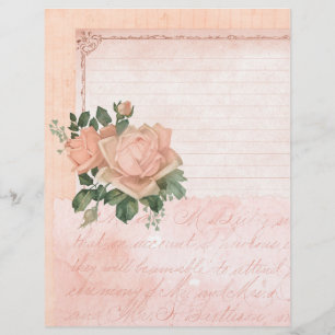 Shabby Pink Rose Scrapbook Paper