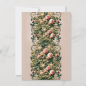 Shabby Pink Rose Vines Floral Bridal Teedusche Einladung (Rückseite)