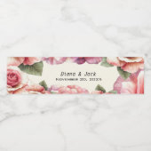 Shabby Pink Rose Wasserflaschenetikett (Einzelnes Label)