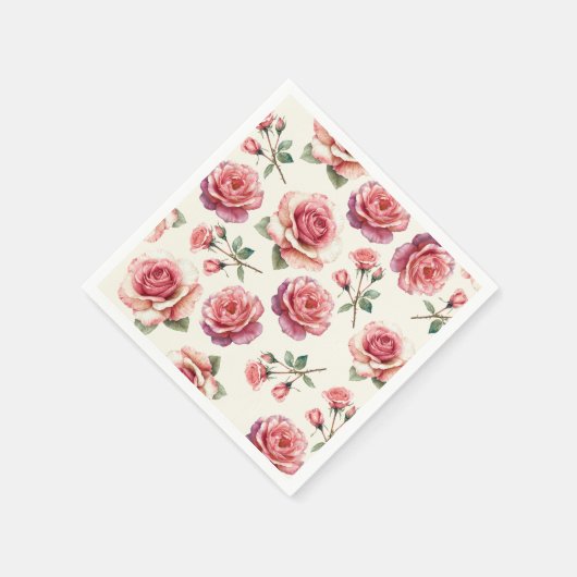 Shabby Pink Roses Forever Serviette (Ecke)