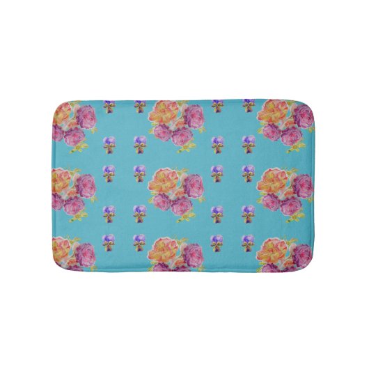 Shabby Pink Roses Rose Blume Bath Mat Badematte (Vorderseite)