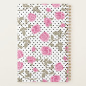 Shabby Pink Roses und Polka Dots Planner Planer (Rückseite)