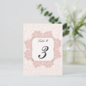 Shabby Pink Viktorianisch Wedding Tischnummer Card (Stehend Vorderseite)