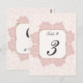 Shabby Pink Viktorianisch Wedding Tischnummer Card (Vorne/Hinten)