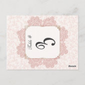 Shabby Pink Viktorianisch Wedding Tischnummer Card (Rückseite)