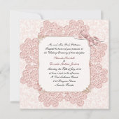Shabby Pink Viktorianische Hochzeitseinladung Einladung (Vorderseite)