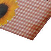Shabby Red Gingham und Sunflower Custom Schneidebrett (Ecke)