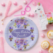 Shabby Rosa Rose Blumenkohl Tee Party Lila Pappteller (Party)