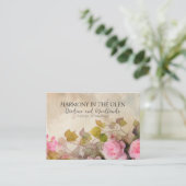 Shabby Rose Business Card Visitenkarte (Stehend Vorderseite)