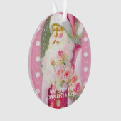 Shabby Rose Chic Pink Santa Romantic Santa Ornament (Vorderseite)