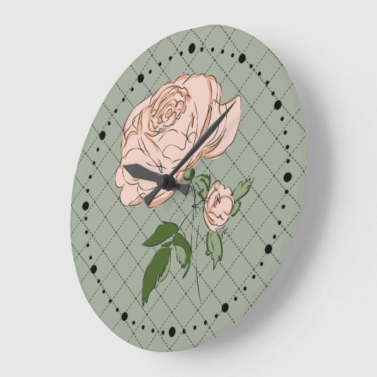 Shabby Rose Große Wanduhr (Winkel)