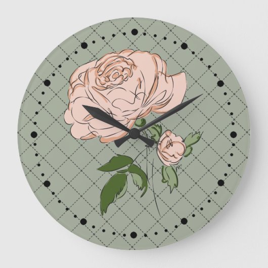 Shabby Rose Große Wanduhr (Vorderseite)