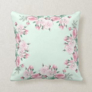 Shabby-Rose Kissen pink und minze