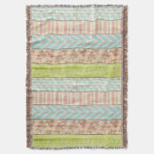 Shabby Rose Pastel Muster auf rustikale Hütte Holz Decke (Vorderseite Vertikal)