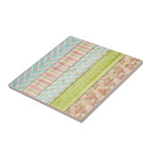 Shabby Rose Pastel Muster auf rustikale Hütte Holz Fliese (Seite)